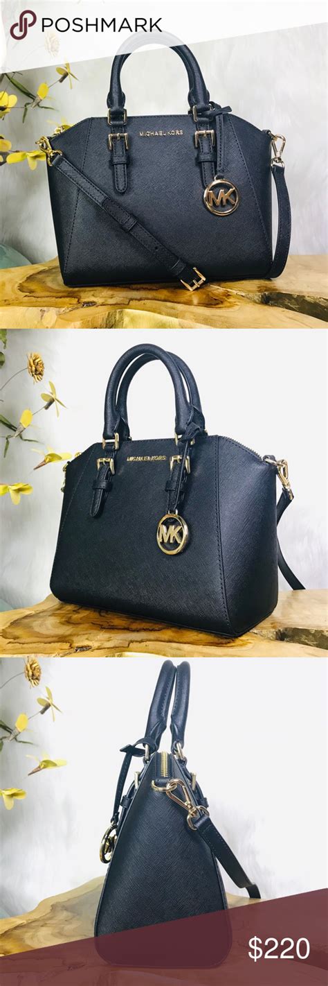 michael kors ciara medium dimensions|Ciara Medium Saffiano Leather Satchel .